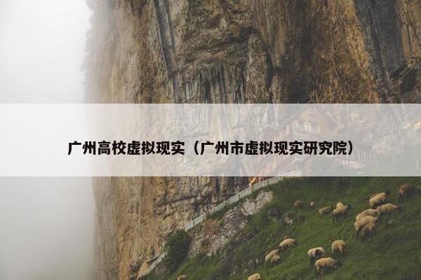 广州高校虚拟现实（广州市虚拟现实研究院）