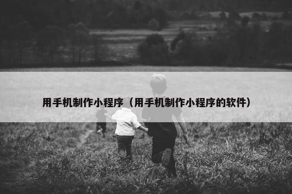 用手机制作小程序（用手机制作小程序的软件）