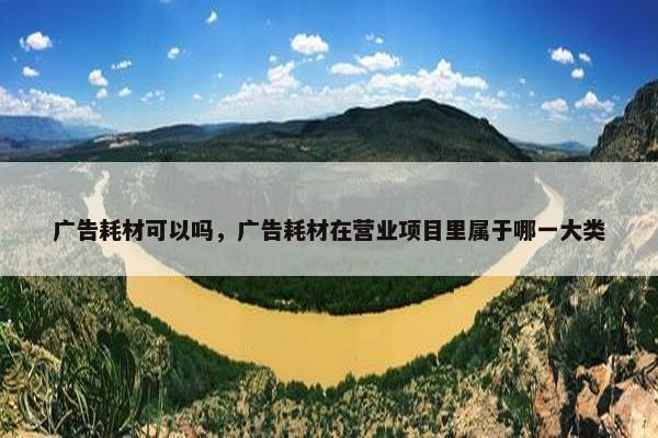 广告耗材可以吗，广告耗材在营业项目里属于哪一大类