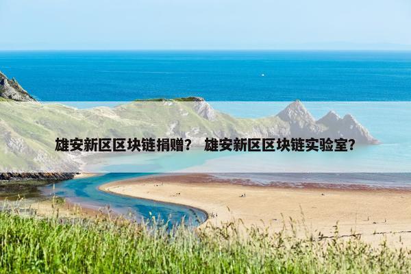 雄安新区区块链捐赠？ 雄安新区区块链实验室？
