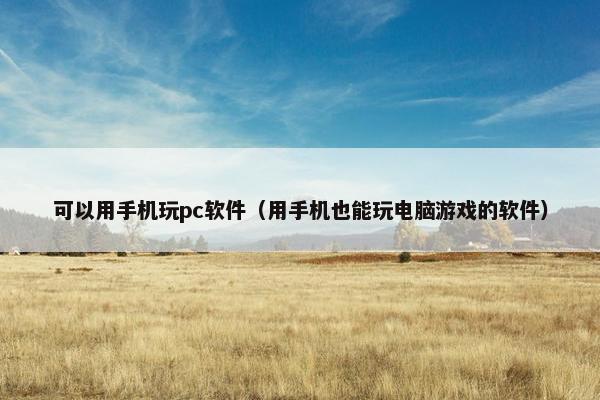 可以用手机玩pc软件（用手机也能玩电脑游戏的软件）