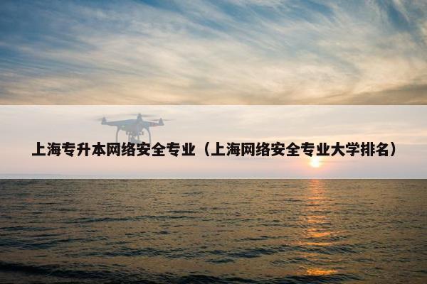 上海专升本网络安全专业（上海网络安全专业大学排名）