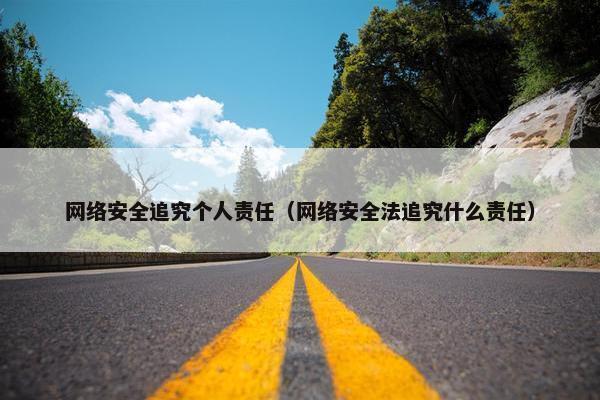 网络安全追究个人责任（网络安全法追究什么责任）