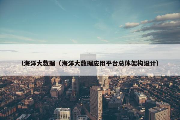 l海洋大数据（海洋大数据应用平台总体架构设计）