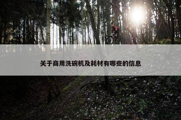 关于商用洗碗机及耗材有哪些的信息