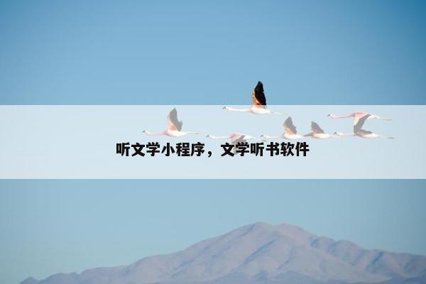 听文学小程序，文学听书软件