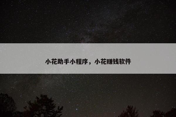 小花助手小程序，小花赚钱软件