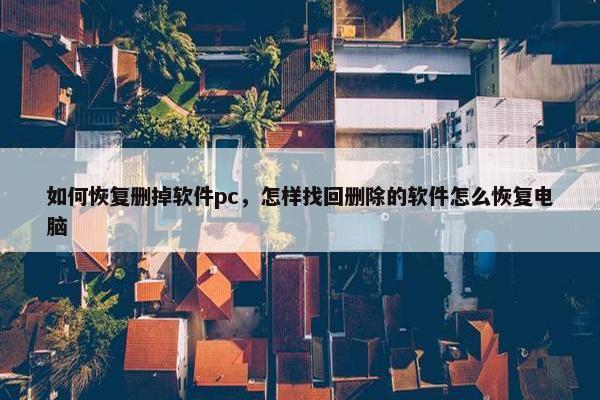 如何恢复删掉软件pc，怎样找回删除的软件怎么恢复电脑
