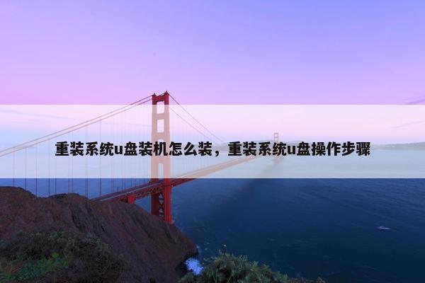 重装系统u盘装机怎么装，重装系统u盘操作步骤