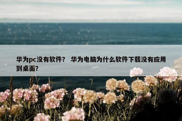 华为pc没有软件？ 华为电脑为什么软件下载没有应用到桌面？