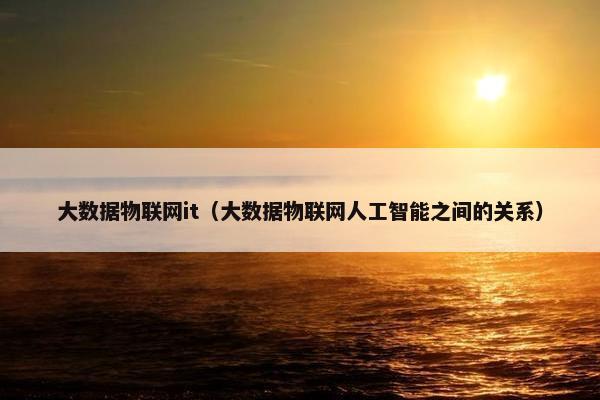 大数据物联网it（大数据物联网人工智能之间的关系）