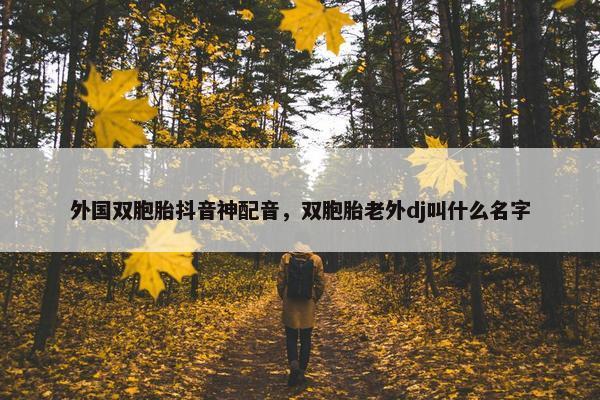 外国双胞胎抖音神配音，双胞胎老外dj叫什么名字