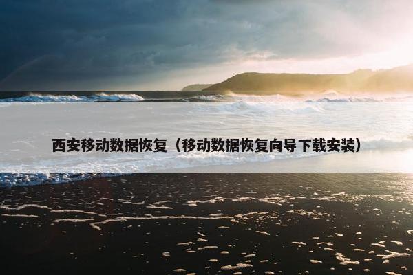 西安移动数据恢复（移动数据恢复向导下载安装）
