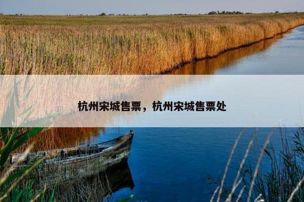 杭州宋城售票，杭州宋城售票处