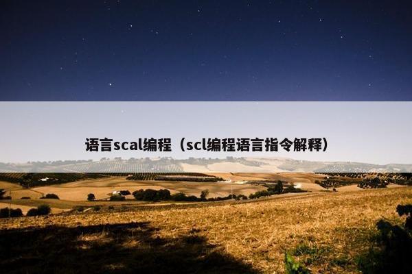 语言scal编程（scl编程语言指令解释）