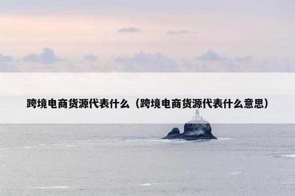 跨境电商货源代表什么（跨境电商货源代表什么意思）