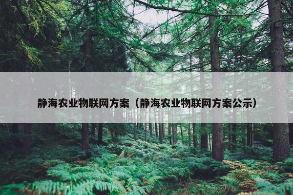 静海农业物联网方案（静海农业物联网方案公示）