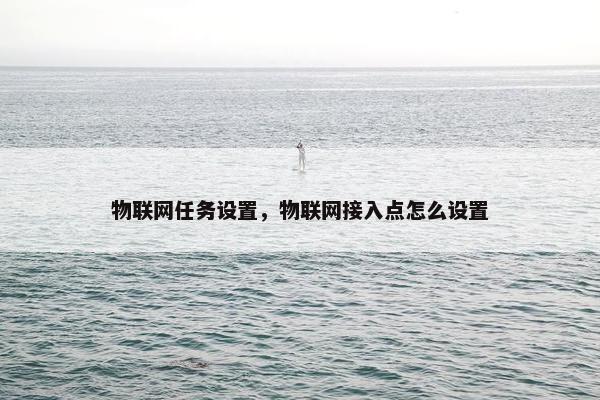 物联网任务设置，物联网接入点怎么设置