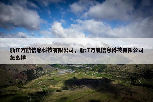 浙江万航信息科技有限公司，浙江万航信息科技有限公司怎么样