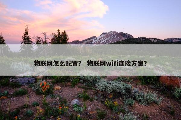 物联网怎么配置？ 物联网wifi连接方案？