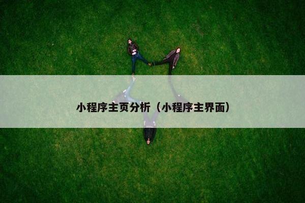 小程序主页分析（小程序主界面）