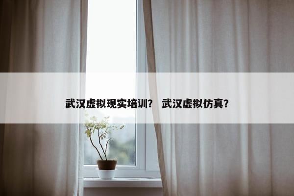 武汉虚拟现实培训？ 武汉虚拟仿真？