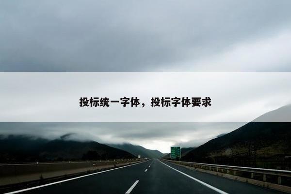 投标统一字体，投标字体要求