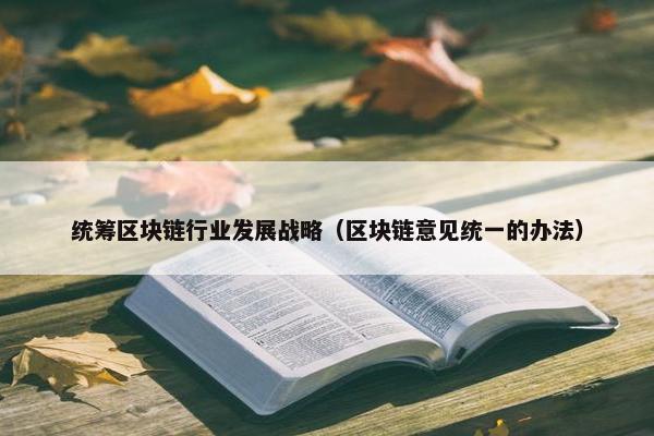 统筹区块链行业发展战略（区块链意见统一的办法）