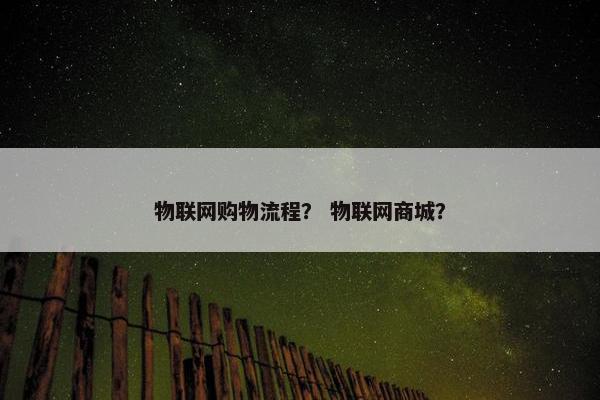 物联网购物流程? 物联网商城? 物联网购物流程? 物联网商城?