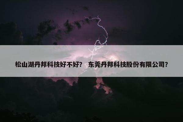 松山湖丹邦科技好不好？ 东莞丹邦科技股份有限公司？