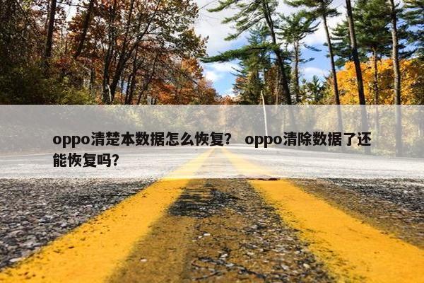 oppo清楚本数据怎么恢复? oppo清除数据了还能恢复吗? oppo清楚本数据怎么恢复? oppo清除数据了还能恢复吗?