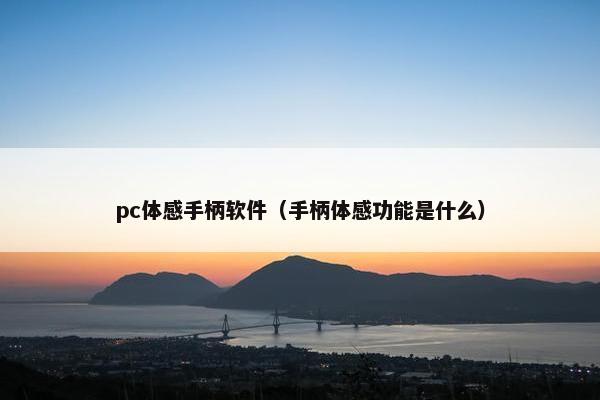 pc体感手柄软件（手柄体感功能是什么）