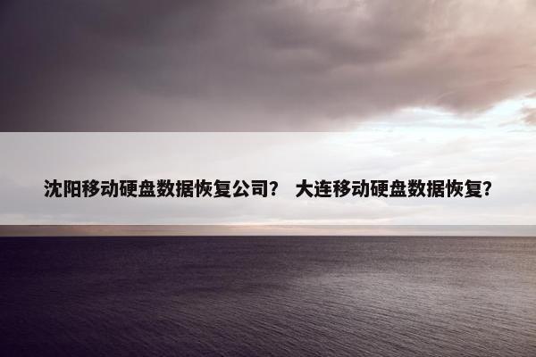 沈阳移动硬盘数据恢复公司？ 大连移动硬盘数据恢复？