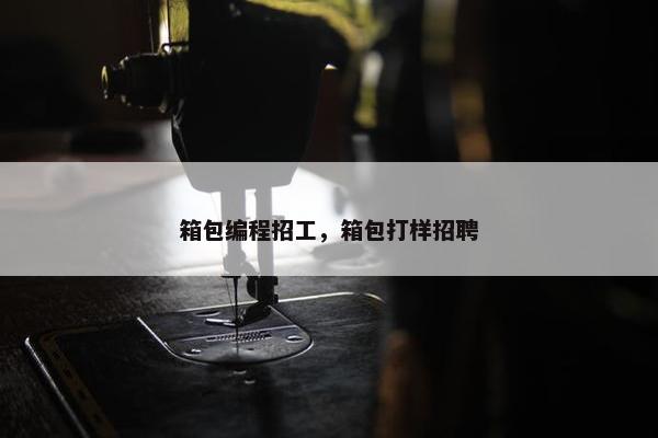 箱包编程招工，箱包打样招聘