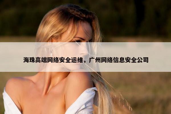 海珠高端网络安全运维，广州网络信息安全公司