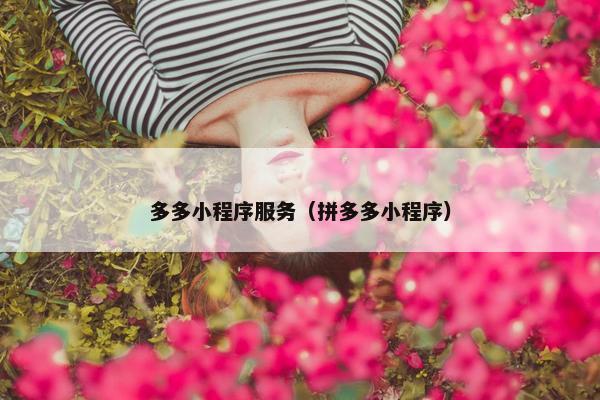 多多小程序服务（拼多多小程序）