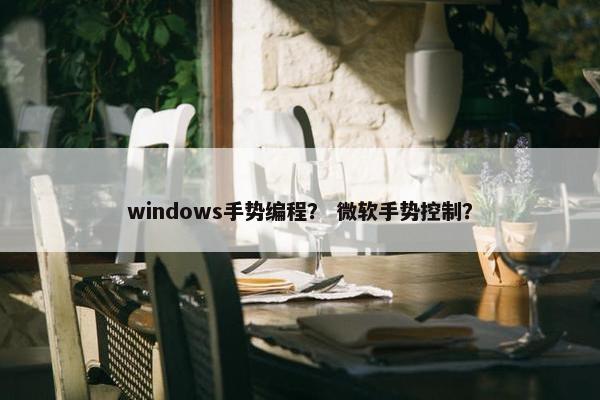 windows手势编程？ 微软手势控制？