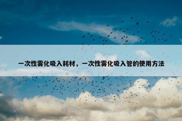 一次性雾化吸入耗材，一次性雾化吸入管的使用方法