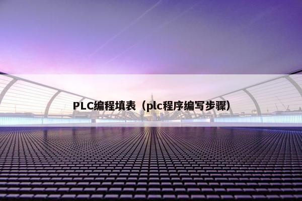 PLC编程填表（plc程序编写步骤）