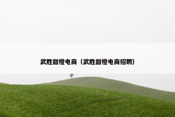 武胜甜橙电商（武胜甜橙电商招聘）