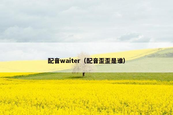 配音waiter(配音歪歪是谁) 配音waiter(配音歪歪是谁)