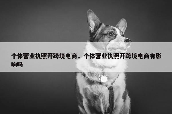 个体营业执照开跨境电商,个体营业执照开跨境电商有影响吗 个体营业执照开跨境电商,个体营业执照开跨境电商有影响吗
