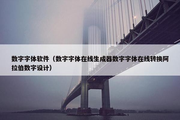数字字体软件（数字字体在线生成器数字字体在线转换阿拉伯数字设计）