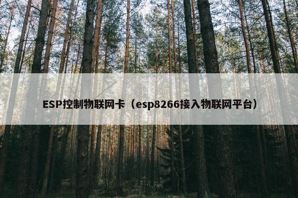 ESP控制物联网卡（esp8266接入物联网平台）