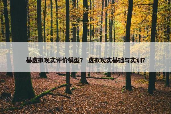基虚拟现实评价模型? 虚拟现实基础与实训? 基虚拟现实评价模型? 虚拟现实基础与实训?