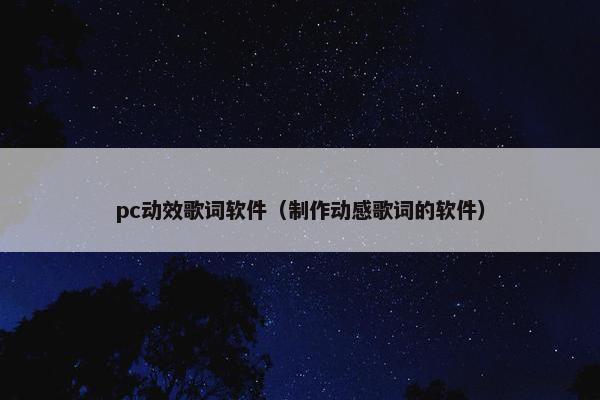pc动效歌词软件（制作动感歌词的软件）