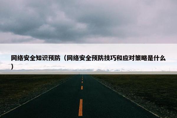 网络安全知识预防（网络安全预防技巧和应对策略是什么）