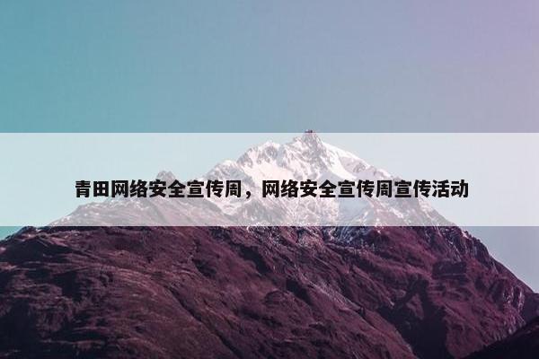 青田网络安全宣传周，网络安全宣传周宣传活动