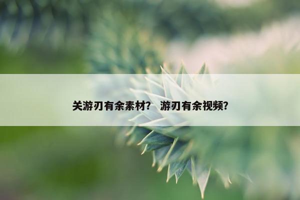 关游刃有余素材? 游刃有余视频? 关游刃有余素材? 游刃有余视频?