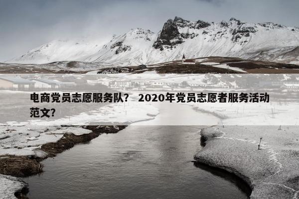 电商党员志愿服务队？ 2020年党员志愿者服务活动范文？